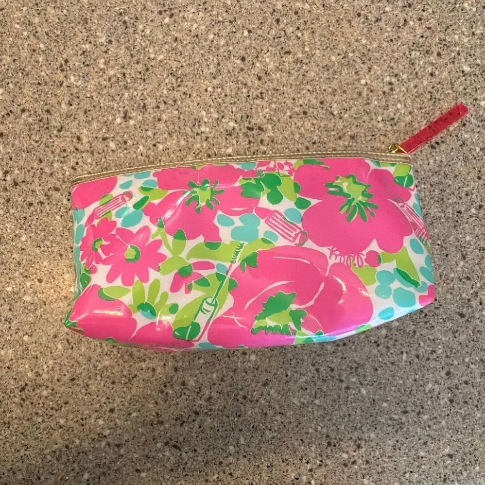 LILLY PULITZER X ESTEE LAUDER Pink Green Floral Lipstick Mascara Print Makeup Zi